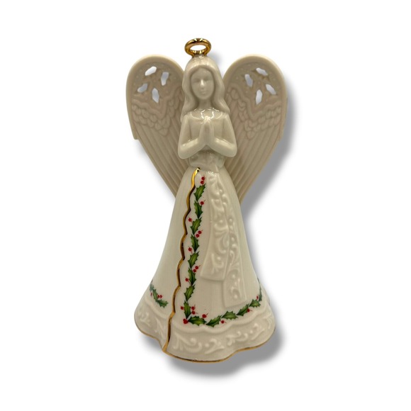 Lenox Other - Lenox Angel Bell Ornament Ivory Holly Berry Porcelain Christmas Decor in Box